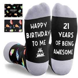 HAPPYPOP 21st Birthday Gifts - Best Gifts for 21 Year Old Male Female, 21 Year Old Socks Ideas