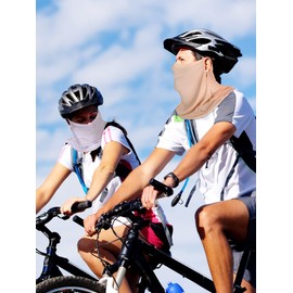 2 Pieces Unisex Sun Protective Face Cover Women UV Sun Protection Mask Face Bandana Scarf for Summer Outdoor Activities(White, Skin Color)