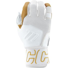 Marucci Blacksmith Full WRAP Adult Batting Glove V2, White/White, Adult Medium