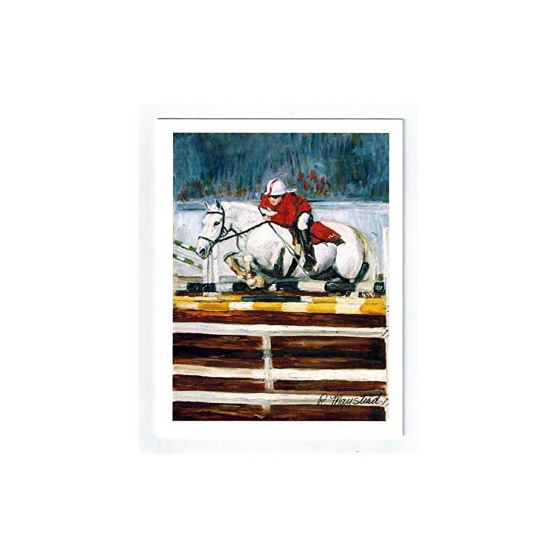 White Horse Equestrian Notecard Set - 12 Note Cards By