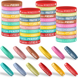 Bomtop Pack of 36 Children's Motivational Bracelets, Small Gifts, Leaving Gift, Students, Bracelets for Children, Motivational Gifts for Teenagers, Students, Colleagues