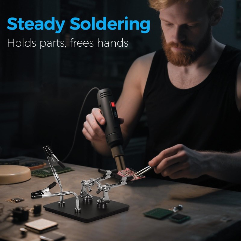EOOKU Helping Hands Soldering Station–Compact Solder Clamp Tool for Electronics,