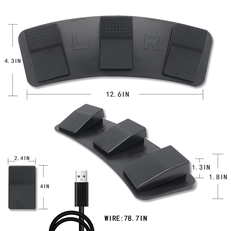 PCsensor Foot Pedal PC Triple Foot Switch Programmable Keyboard Customized