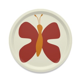 Arvidssons Textil Fjäril Red Tray Diameter 31 cm