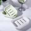 4pcs Plastic Soap Drain Dish,Double-Layer Soap Holder Bathroom Soap Case