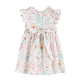 Lil cactus Pink and White Birthday Girl Smocked Dress, 6 Years