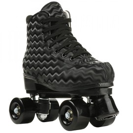Jessie Womens Roller Skates Water Ripple High-top Roller Skates Four-Wheel Roller Skates Shiny Roller Skates for Adult Youth Boys Girls Outdoor with Shoes Bag (Black Ripple,US:8)