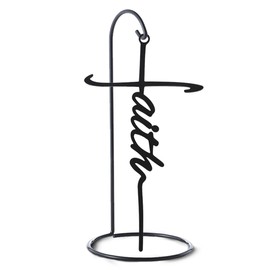 SOULSIO Decorative Faith Cross Black |Metal Spiritual Cross Home Decor | Religious Self Hanging Cross with base |Best for Home, Office and As a Gift | Religious, Spiritual Gifts