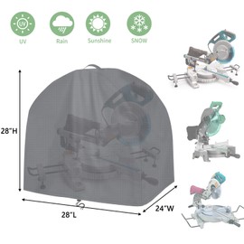 MUTUSHI Miter Saws Cover High Density Table Saw Cover Heavy Duty Dustproof and Waterproof Oxford Cloth 28"L x 24"W x 28"H Gray