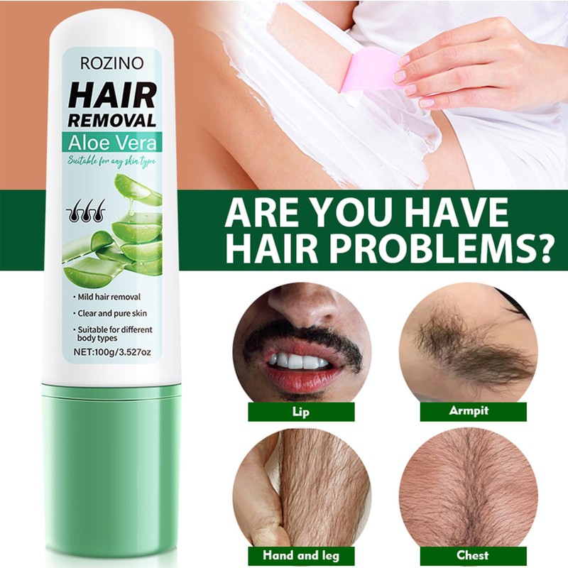 Gentle Hair Removal Cream for Men & Women, Painless Depilatory
