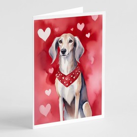 Caroline's Treasures DAC5431GCA7P Saluki My Valentine Greeting Cards Pack of 8 Blank Cards with Envelopes Whimsical A7 Size 5x7 Blank Note Cards