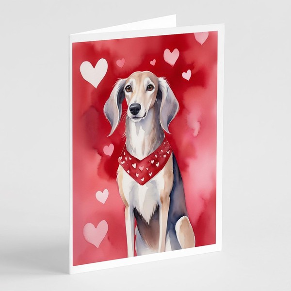 Caroline's Treasures DAC5431GCA7P Saluki My Valentine Greeting Cards Pack of