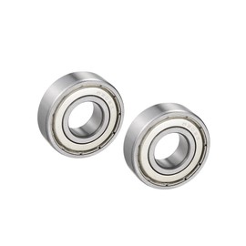 Motoforti Universal 6202ZZ Deep Groove Ball Bearing, Double Shield 6202-2Z 80202 Bearings, 15mm x 35mm x 11mm, Steel, Chrome, 2pcs