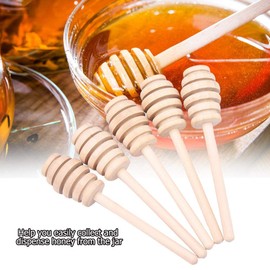 TOPINCN Wooden Jam Honey Dippers Stick Syrup Spoon Dip Drizzler Bee Marmalade Server Stir Stick Stirring Rod Kitchen Gadgets 24Pcs(10.5cm)