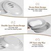 sourcing map Soap Container, 1Pcs 15.5x11cm Plastic Soap Dish with