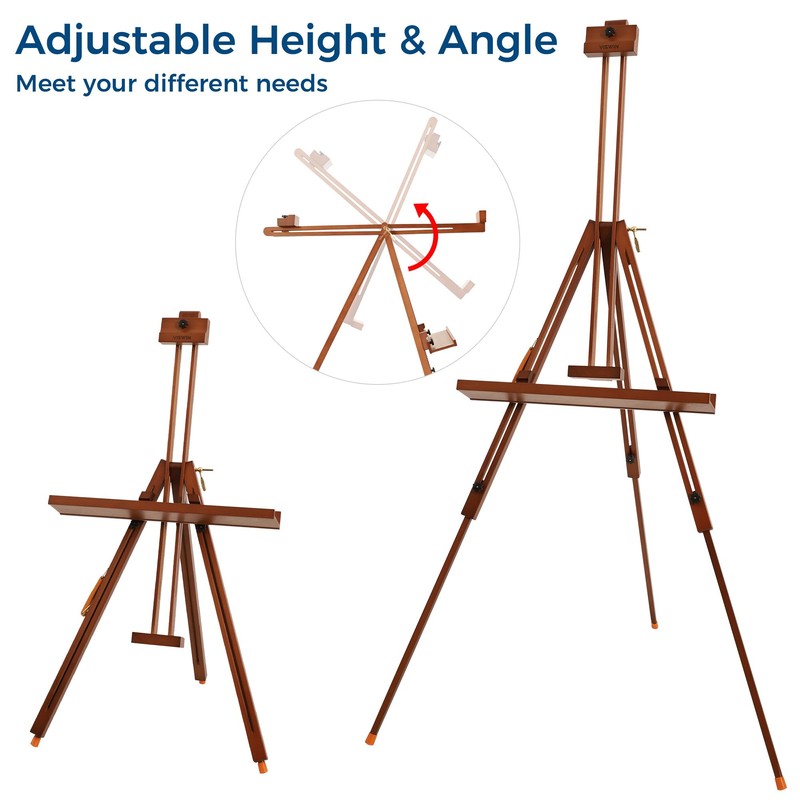 VISWIN Portable Easel for Painting with Bag, Tilting Flat &