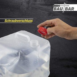 Baubar Water Canister 20 L | Foldable | with Practical Pouring Tap and Carry Handle | with Screw Lid | 100% Leak-proof | Water Canister for Camping, Outdoor etc. | Folding Water Canister Brand (1)