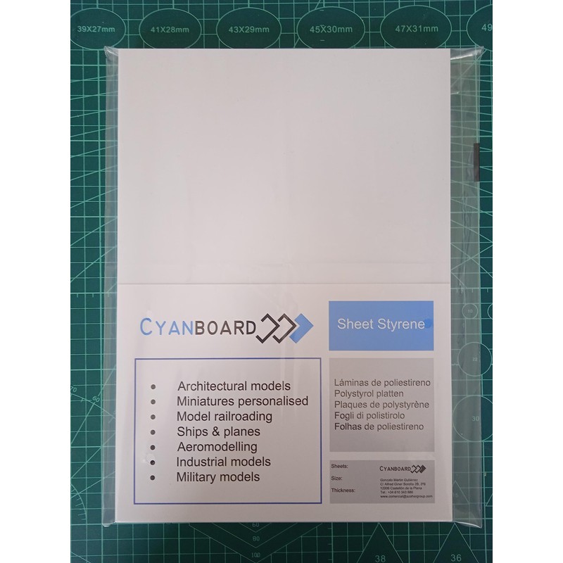 Cyanboard, Pack of 3 White Polystyrene Sheets A4 (297mm x