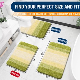OLANLY Bathroom Rugs Mat 30x20, Extra Soft Absorbent Microfiber Bath Rugs, Rubber Backing, Quick Dry, Machine Washable Bath Mats for Bathroom Floor, Tub, Shower and Home Decor Accessories, Olive Green