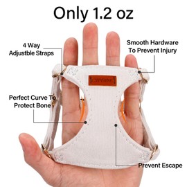 No Pull Dog Harness- Lightweight, Soft, Adjustable Small Harness Collar and Leash Set, Suitable for Cats Puppy Small and Medium-Sized Dog Outdoor Training and Running (Beige, XS)