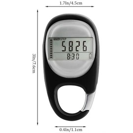 Gzvxuny Walking Pedometerwith Clip, Multifunctional Step Counter with Large LCD Display, Help Track Steps and Miles/Km Calories Burned and Activity Time 7 Days Memory - Black