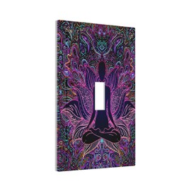 Wpshijia Light Switch Cover Buddha Bohemian Mandala Yoga Meditation 1 Gang Wall Plate Cover Boho Single Toggle Outlet Covers Decorative Switchplate Electrical Faceplate for Bathroom Home Decor