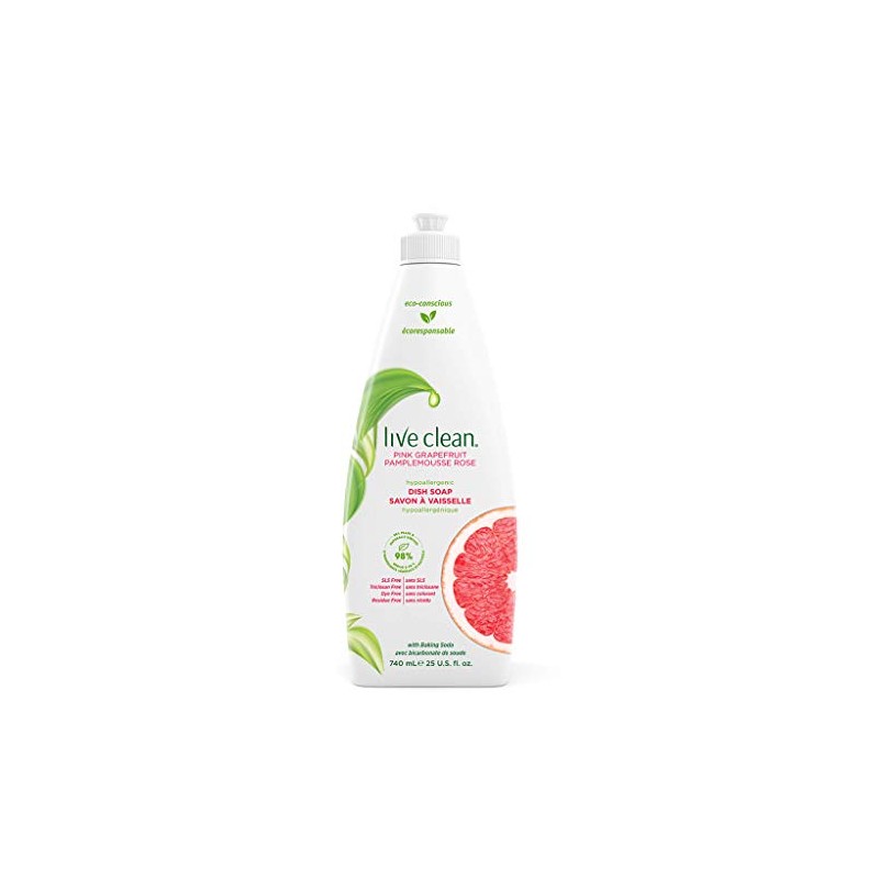 Live Clean Dish Soap, Pink Grapefruit, 740 mL