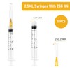 2.5ml/cc Syringe Measuring Tools 25G 25mm,Clear Graduations Suitable for Scientific