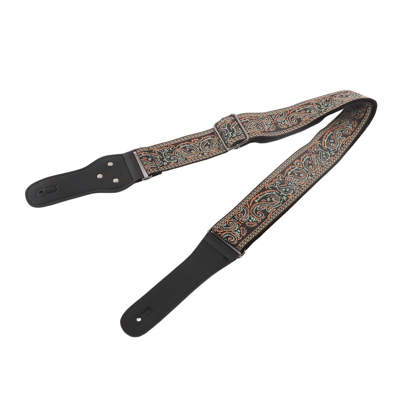 Electric Guitar Strap Adjustable Nylon Embroidered Shoulder Strap with Non