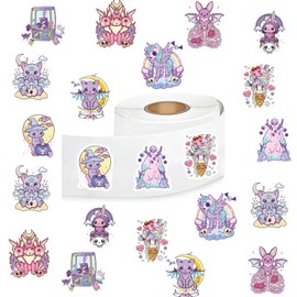 Pastel Goth A Stickers (500 pcs), 10 Sheets Graphic Horror Cartoon Decal Roll Self Adhesive Seals for Kids Girls Boys Teen Birthday Party Decoration Water Bottle Laptop Scrapbook Cards Envelope