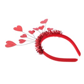 FRCOLOR Valentine's Day Heart Shaped Headband Red Party Headdress Romantic Love Design Hair Hoop for Women Masquerade Festival Accessories