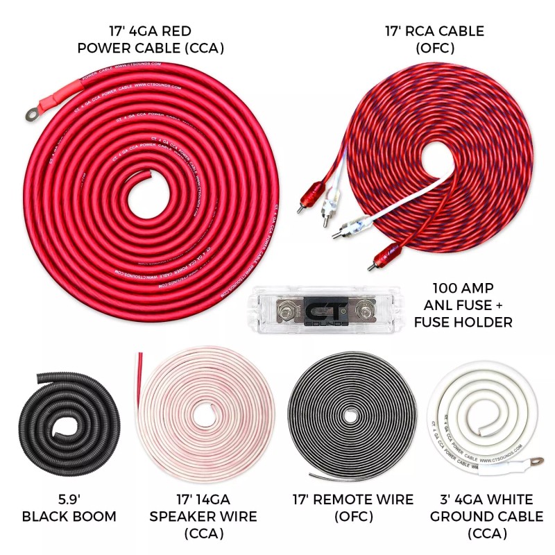 CT Sounds 4 Gauge 1500 Watt CCA Amp Wiring Kit