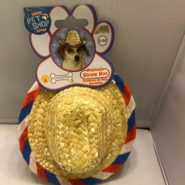 Unbranded Pet Shop Pet Dog Straw Hat Patriotic