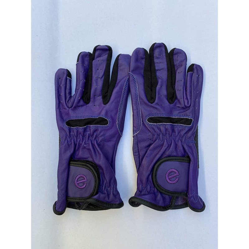 eGlove EQUEST GRIP PRO Leather Touch Screen Riding Gloves Purple