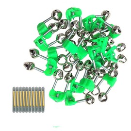FASPLORE 20 Pcs Fishing Bells for Rods Comes with 10 Fishing Glow Sticks Fishing Bite Alarm Indicator