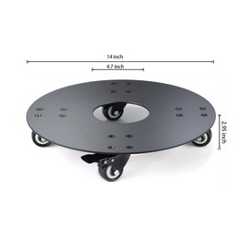 YUjieSTC Plant Stand with Wheels,3.0mm Thick Aluminum Alloy Plant Caddy with Wheels Heavy Duty, Rolling Plant Stand Holds 14 Inch and 500lbs(Black)