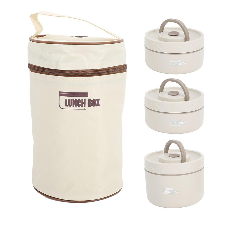 Adult Lunch Box, Portable Insulated Lunch Containers Set, Stackable Stainless