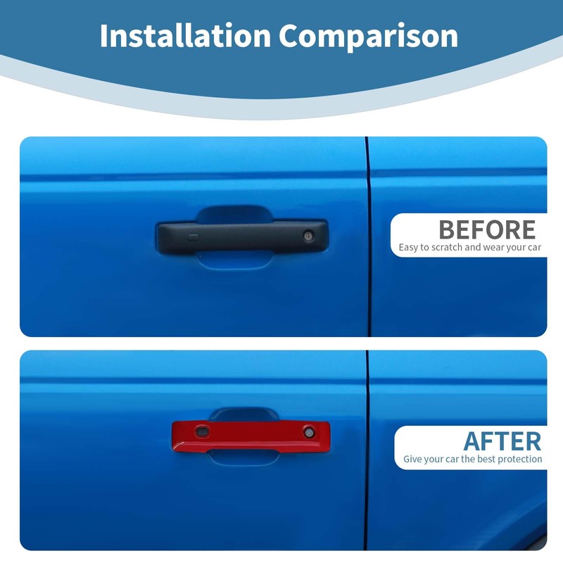 PDKLIN for Bronco Door Handle Cover Trim Red Fit for