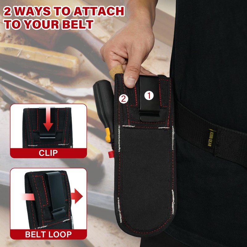 KUNN Tool Pouch with Belt Clip, Utility Small Tool Organizer
