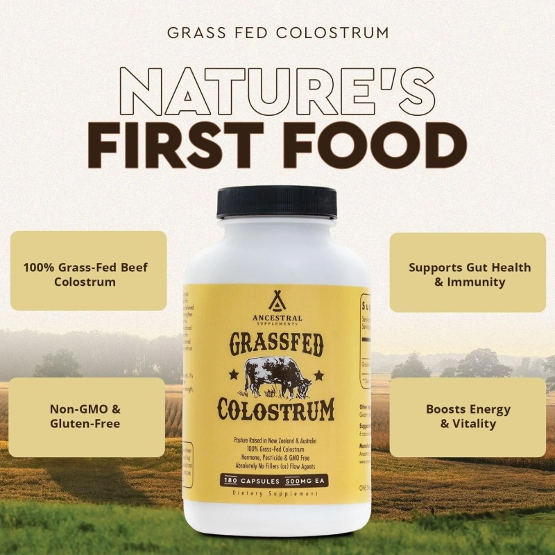 Ancestral Supplements Grass Fed Beef Colostrum Supplement, 3000 mg -