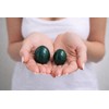 2-Piece Drilled Nephrite Jade Stone Egg Set – Medium &