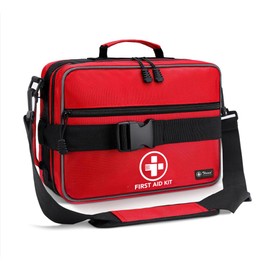 430 Piece First Aid Kit, Well-Organized Premium Waterproof Compact Trauma Medical Kits with for Any Emergencies, Ideal for Home, Office, Car, Travel, Outdoor, Camping, Hiking, Boating (Red)
