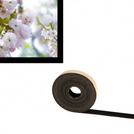 Mesheshe 1/2 Inch x 16ft Thin Felt Tape with Adhesive Backing, Felt Strips for DIY, Self Adhesive Velvet Rolls, Projector Screen Border Absorbs Light, Brightens Image (Black)