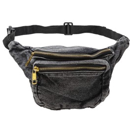 Funny Guy Mugs Premium Jean Fanny Pack - Dark - Retro Denim Acid Wash Jean Fanny Pack