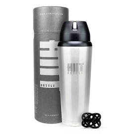 HIIT Vacuum sealed double Insulated, stainless Steel 22oz protein shaker bottle!