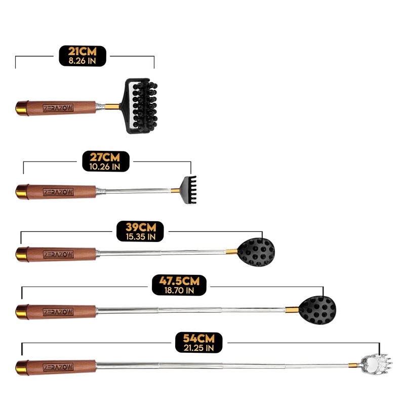 ZERAZOW® Telescoping Back Scratcher 9Pcs Set Includes | Backscratcher for