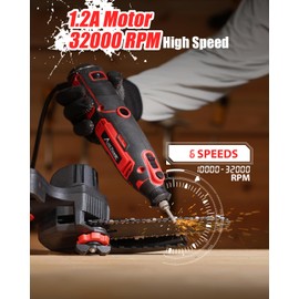 AVID POWER Chainsaw Sharpener, 6 Variable Speeds Chain Saw Sharpening Kit, Electric Chain Saw Sharpener with 3 Diamond Sharpening Bits (4/4.8/5.5mm), for Chainsaw Maintenance