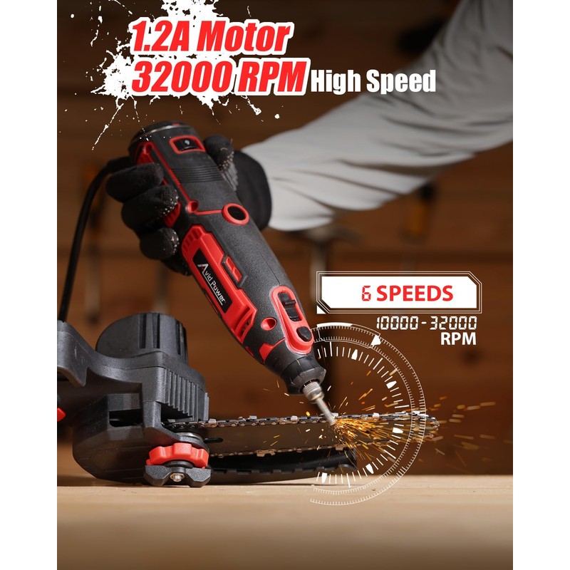 AVID POWER Chainsaw Sharpener, 6 Variable Speeds Chain Saw Sharpening