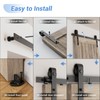 CCJH 5FT Single Sliding Barn Door Hardware Kit Black Basic