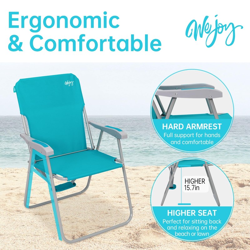 #WEJOY Folding Beach Chair for Adults, Lightweight Beach Chair with